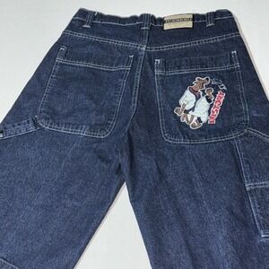 Vintage Iceberg History Jean Shorts Mens 32 Kung Fu Scooby Blue Dark Wash Skater